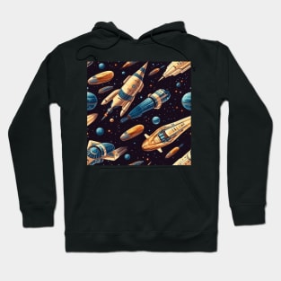 Spaceship Pattern Hoodie